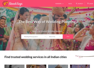 How shaadisaga.com looks like on a tablet such as an iPad.