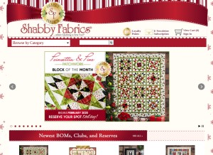 How shabbyfabrics.com looks like on a tablet such as an iPad.