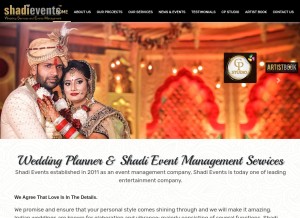 How shadievents.com looks like on a tablet such as an iPad.