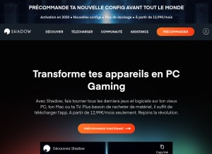 How shadow.tech looks like on a tablet such as an iPad.