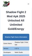 How shadowfight2apk.com looks like on a mobile device such as an iPhone.