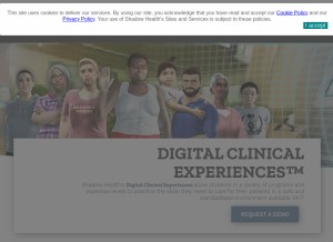 How shadowhealth.com looks like on a tablet such as an iPad.