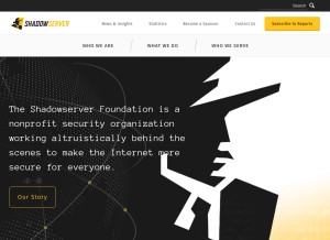 How shadowserver.org looks like on a tablet such as an iPad.