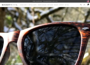 How shadyrays.com looks like on a tablet such as an iPad.
