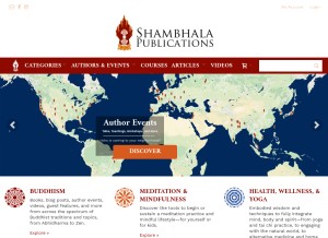 How shambhala.com looks like on a tablet such as an iPad.