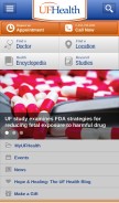 How shands.org looks like on a mobile device such as an iPhone.