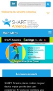How shapeamerica.org looks like on a mobile device such as an iPhone.