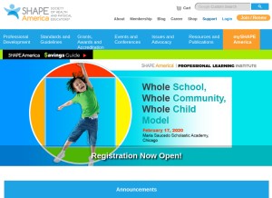 How shapeamerica.org looks like on a tablet such as an iPad.
