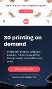 How shapeways.com looks like on a mobile device such as an iPhone.