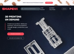 How shapeways.com looks like on a tablet such as an iPad.