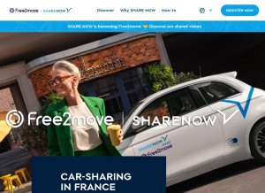 How share-now.com looks like on a tablet such as an iPad.