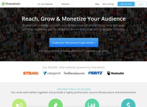 How shareaholic.net looks like on a tablet such as an iPad.