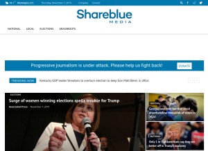 How shareblue.com looks like on a tablet such as an iPad.