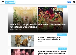 How shared.com looks like on a tablet such as an iPad.