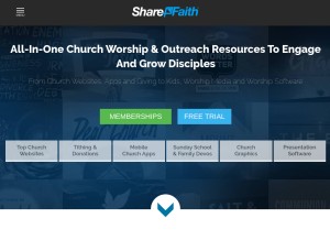 How sharefaith.com looks like on a tablet such as an iPad.