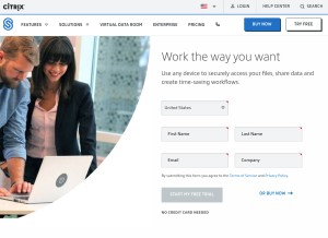 How sharefile.com looks like on a tablet such as an iPad.