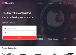How sharegrid.com looks like on a tablet such as an iPad.
