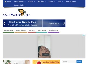 How sharemarket.org.in looks like on a tablet such as an iPad.