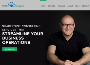 How sharepointmaven.com looks like on a tablet such as an iPad.