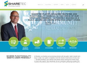 How shareteccu.com looks like on a tablet such as an iPad.