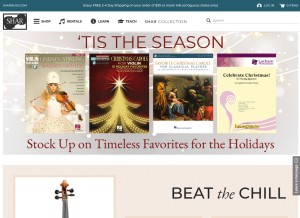 How sharmusic.com looks like on a tablet such as an iPad.