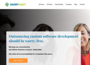 How sharpquest.com looks like on a tablet such as an iPad.