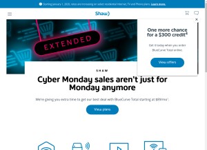 How shaw.ca looks like on a tablet such as an iPad.