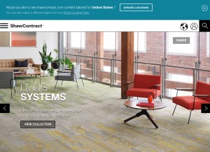 How shawcontract.com looks like on a tablet such as an iPad.