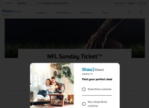 How shawdirect.ca looks like on a tablet such as an iPad.