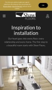 How shawfloors.com looks like on a mobile device such as an iPhone.