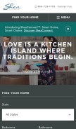 How sheahomes.com looks like on a mobile device such as an iPhone.