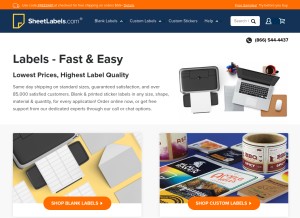 How sheetlabels.com looks like on a tablet such as an iPad.