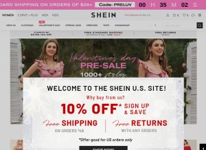How shein.com looks like on a tablet such as an iPad.