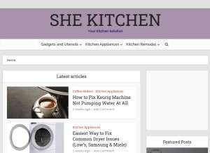 How shekitchen.com looks like on a tablet such as an iPad.