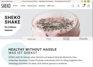 How sheko.com looks like on a tablet such as an iPad.