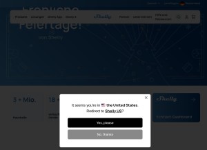 How shelly.com looks like on a tablet such as an iPad.