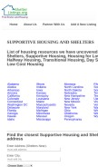 How shelterlistings.org looks like on a mobile device such as an iPhone.