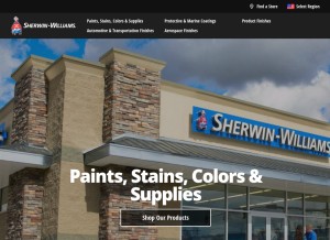 How sherwin-williams.com looks like on a tablet such as an iPad.