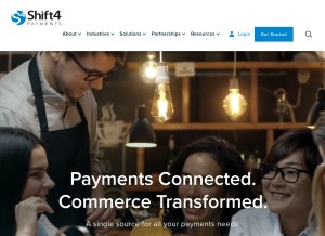 How shift4.com looks like on a tablet such as an iPad.