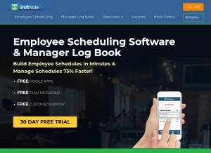 How shiftnote.com looks like on a tablet such as an iPad.