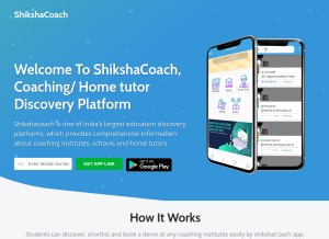 How shikshacoach.com looks like on a tablet such as an iPad.