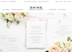 How shineweddinginvitations.com looks like on a tablet such as an iPad.