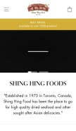 How shinghingfood.com looks like on a mobile device such as an iPhone.