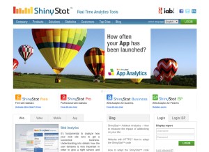 How shinystat.com looks like on a tablet such as an iPad.