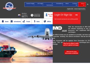 How shipco.com looks like on a tablet such as an iPad.