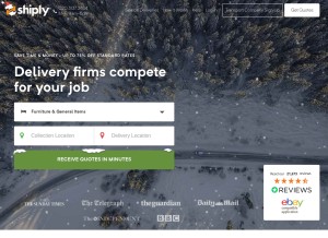 How shiply.com looks like on a tablet such as an iPad.