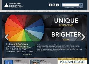 How shipmangoodwin.com looks like on a tablet such as an iPad.