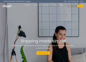 How shippit.com looks like on a tablet such as an iPad.