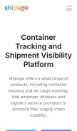 How shipsgo.com looks like on a mobile device such as an iPhone.