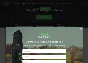 How shipsticks.com looks like on a tablet such as an iPad.